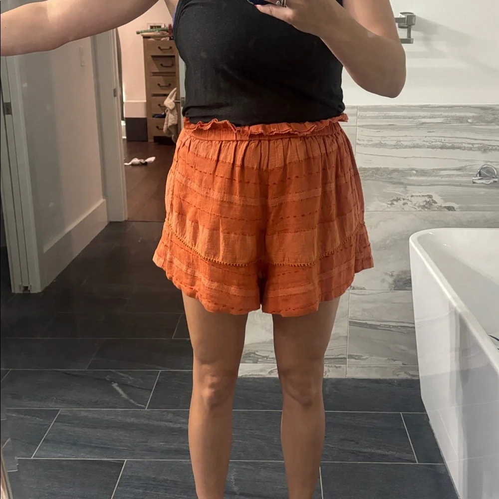 Fun Orange Free People Shorts